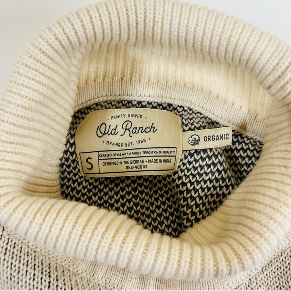 Old Ranch Knit Turtleneck Nordic Winter Fair Isle Sweater Organic Cotton Size S - Picture 7 of 12
